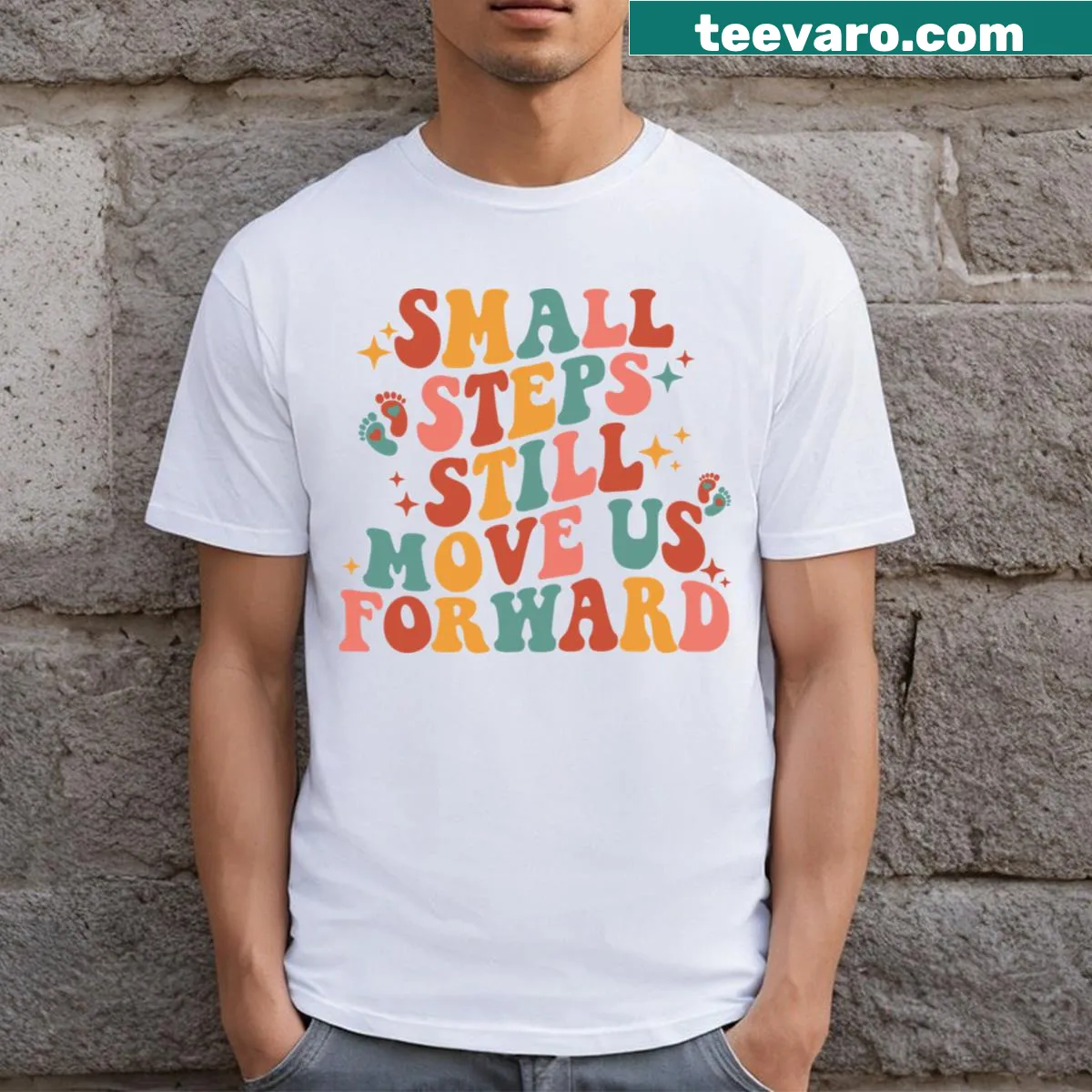 Retro St. Patrick's Day teacher t-shirt with shamrocks — on a men's t-shirt