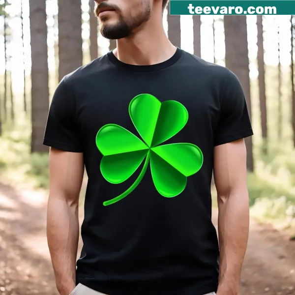 Cheerful t-shirt with a shamrock design for St. Patrick's Day.