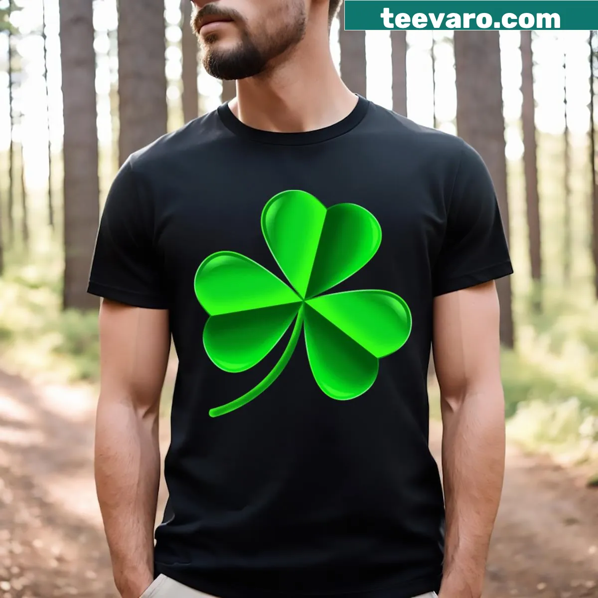 Cheerful t-shirt with a shamrock design for St. Patrick's Day. — on a men's t-shirt