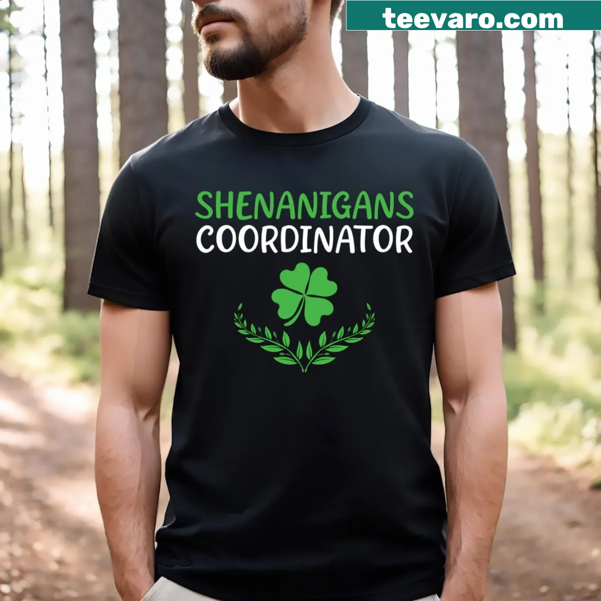Funny St. Patrick's Day Shenanigans Coordinator T-shirt — on a men's t-shirt