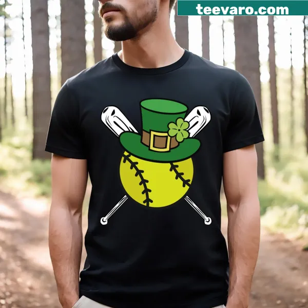 Leprechaun hat and shamrock design T-shirt for St. Patrick's Day