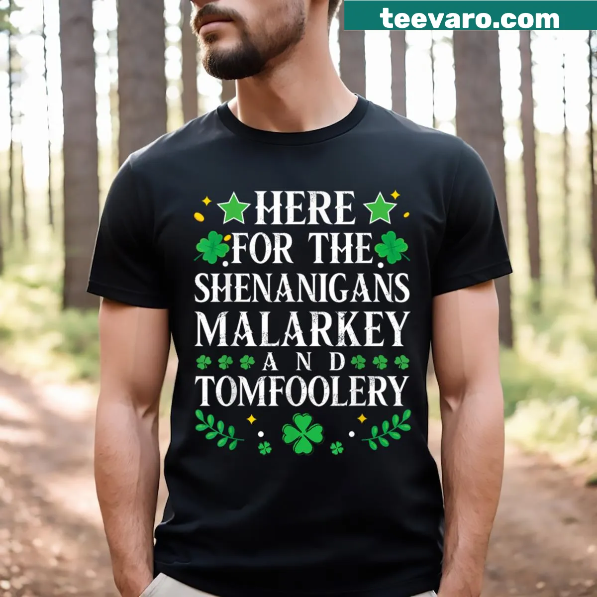 Playful typography design for St. Patrick's Day T-shirt — on a men's t-shirt
