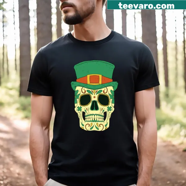 Edgy skull design for St. Patrick's Day T-shirt
