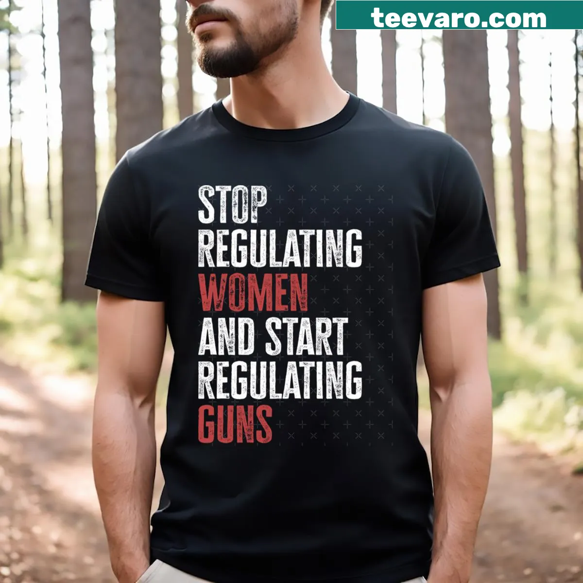 T-shirt with the phrase 'Stop Regulating And Start Regulating Guns' — on a men's t-shirt