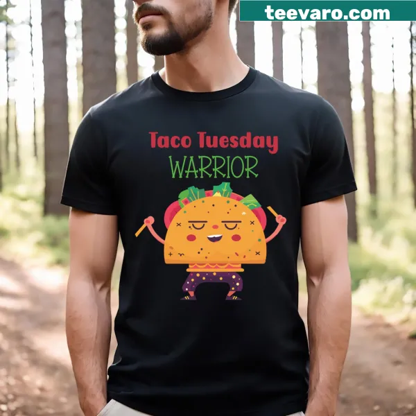 Playful Taco Tuesday t-shirt with food-themed typography