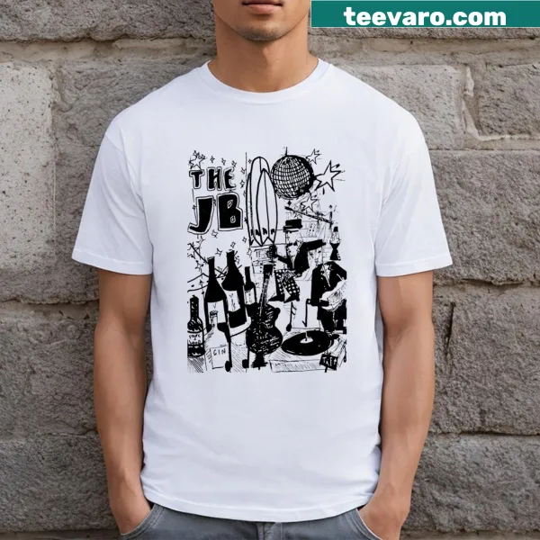 Minimalist t-shirt with hand-lettered initials 'Jb'