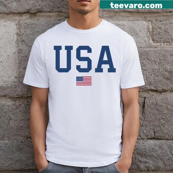 T-shirt featuring an American flag design for patriotic occasions