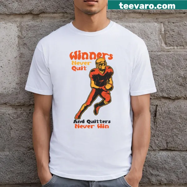 Inspirational football shirt with motivational quote