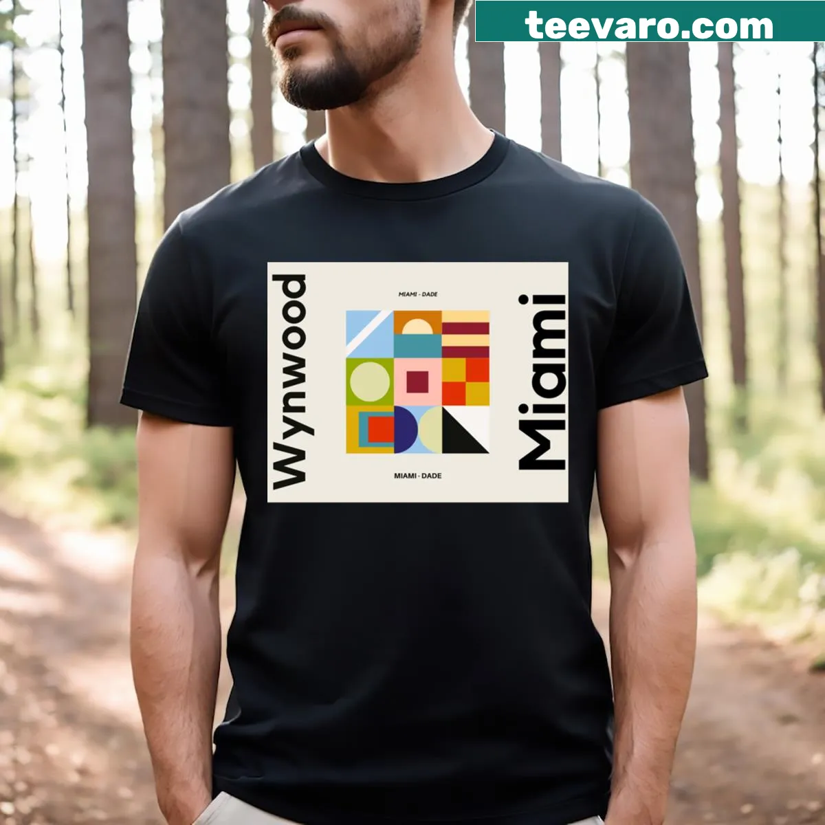 T-shirt featuring an artistic graphic inspired by Wynwood, Miami — on a men's t-shirt