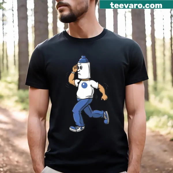 Edgy T-shirt featuring humorous spray typography design
