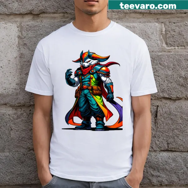 Vintage-style anime and manga creatures graphic t-shirt