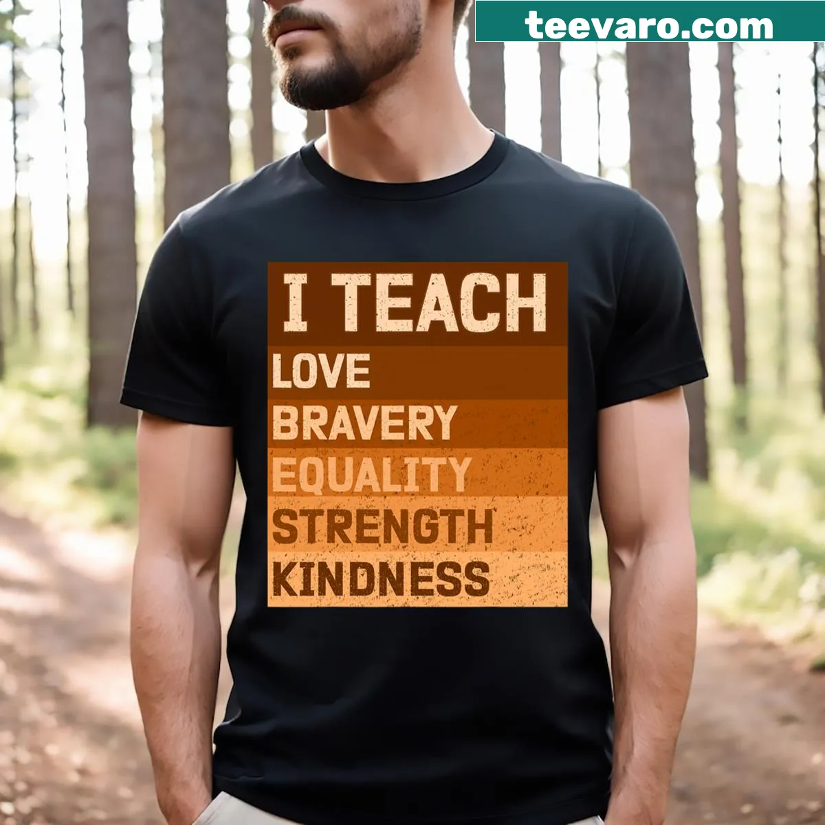 Teacher T-shirt celebrating Black History Month with bold text — on a men's t-shirt