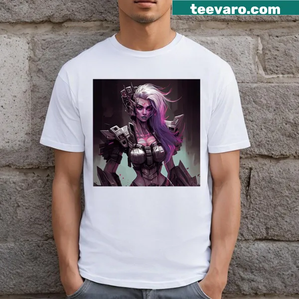 T-shirt featuring Female Megatron from Transformers
