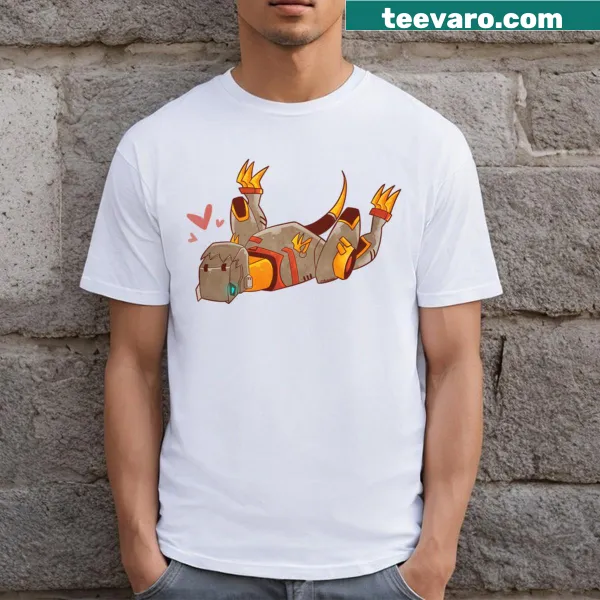 T-shirt featuring a detailed graphic of Grimlock the dinosaur robot.