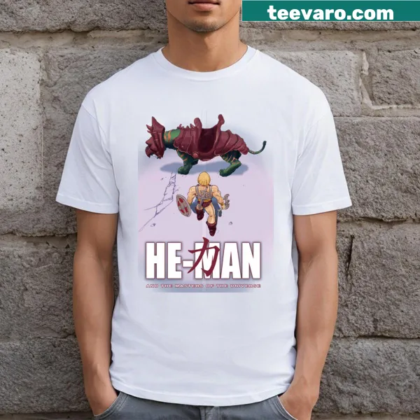Heman and Akira-themed essential t-shirt with unique illustration