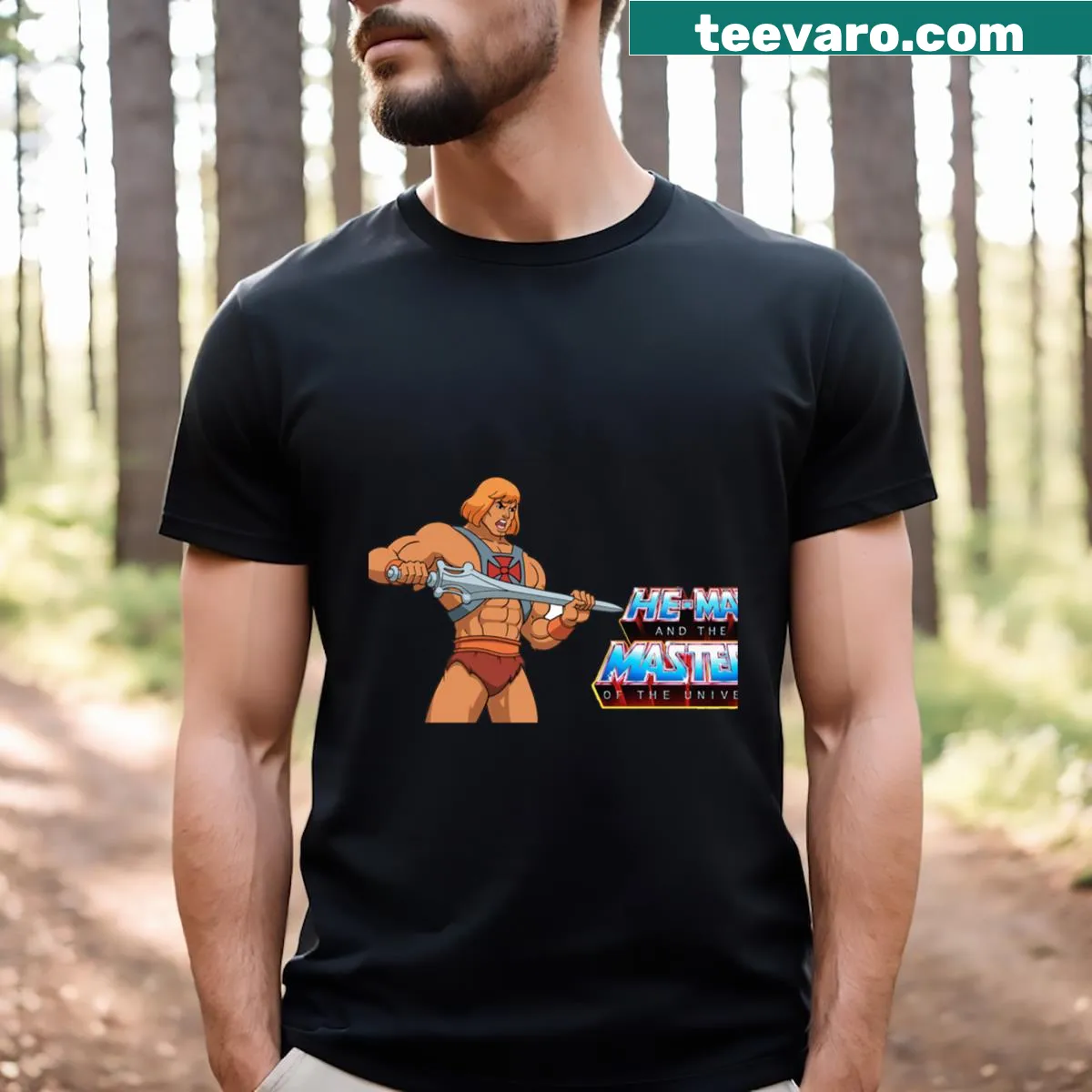 Nostalgic design featuring He-Man from Masters Of The Universe — on a men's t-shirt