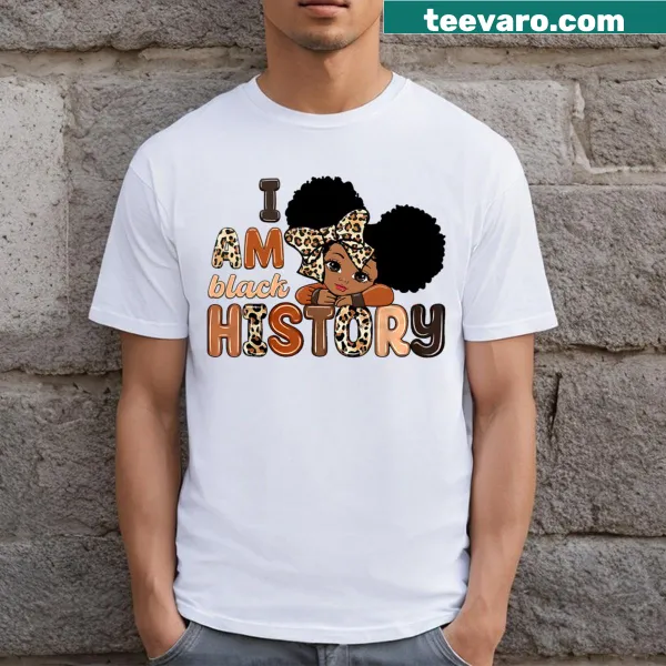 Typography on Black History Month t-shirt celebrating heritage for girls