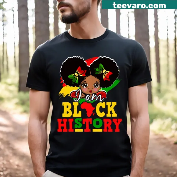 Kids T-shirt celebrating Black History Month with inspiring text