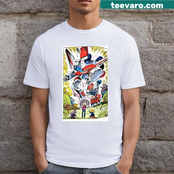 Comic-inspired T-shirt featuring the character Jetfire