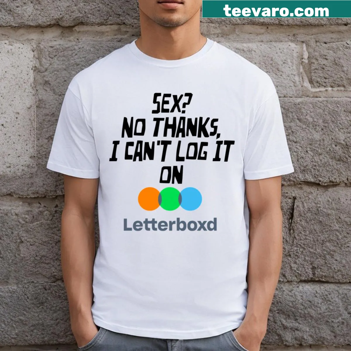 Playful typography Letterboxd Rizz t-shirt — on a men's t-shirt