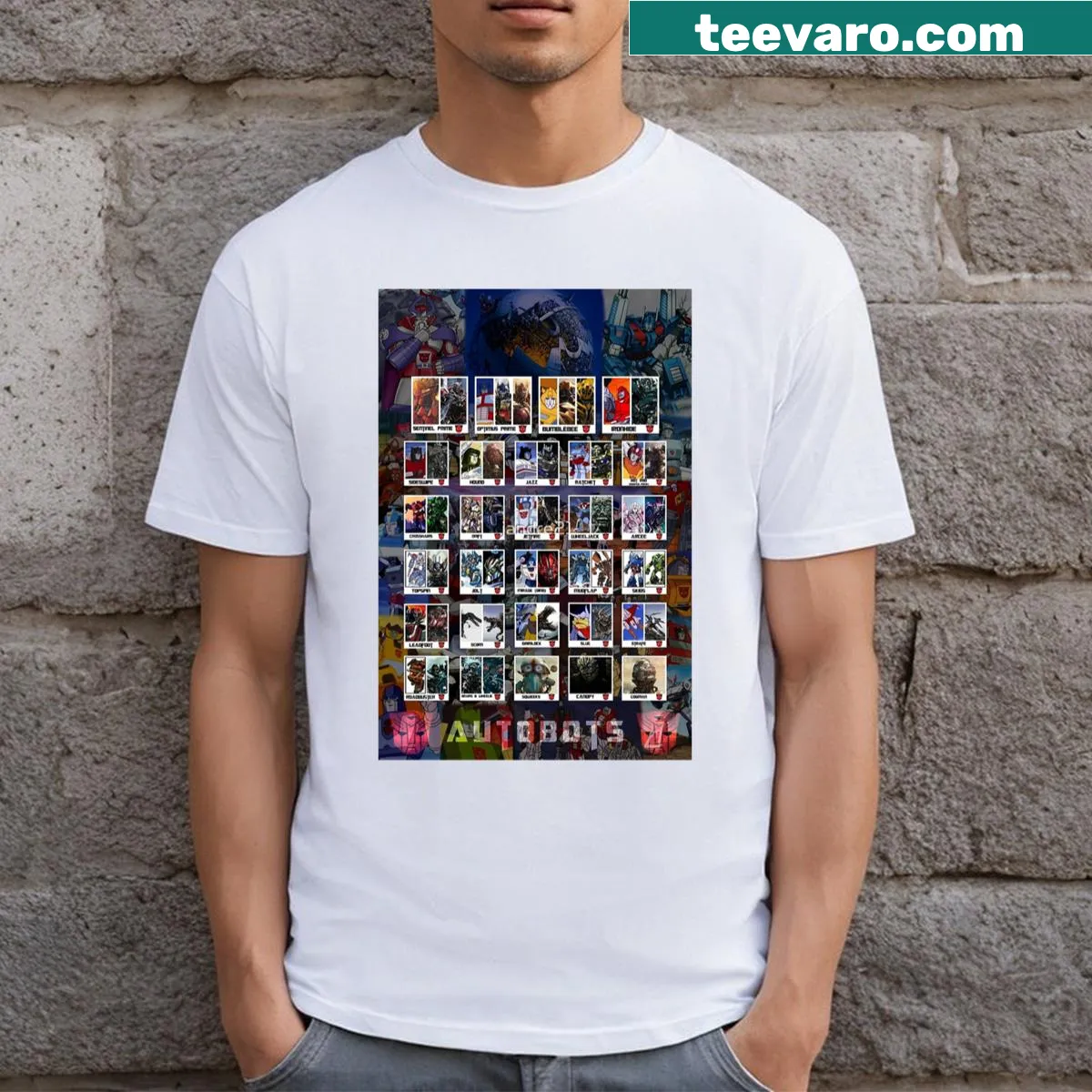 T-shirt featuring Autobots design and playful text — on a men's t-shirt
