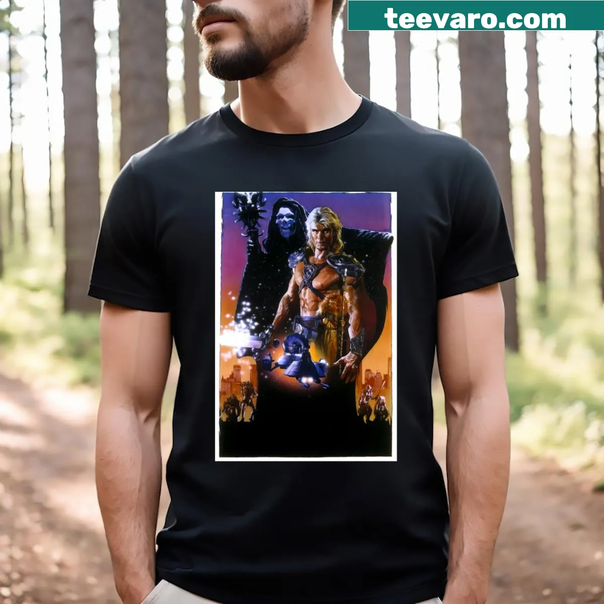 Movie poster inspired graphic T-shirt for film lovers — on a men's t-shirt