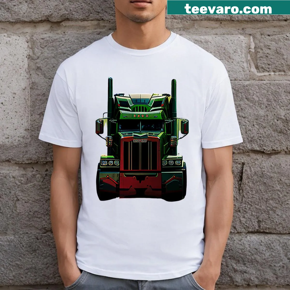 Illustrative T-shirt featuring Optimus Prime — on a men's t-shirt