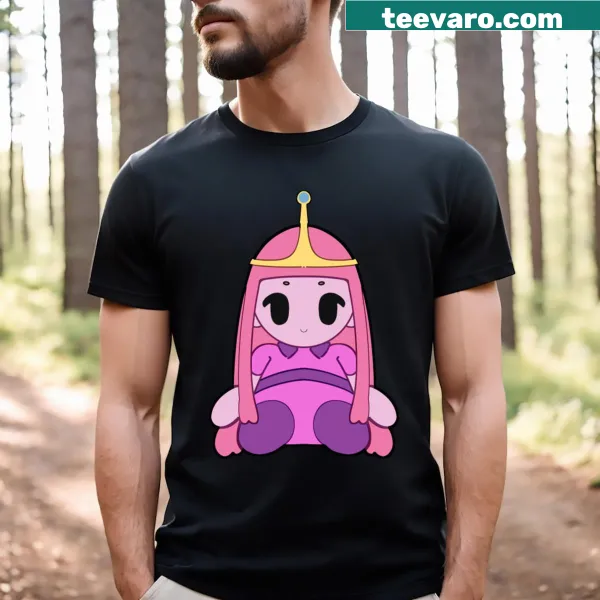 Whimsical Princess Bubblegum design on a T-shirt
