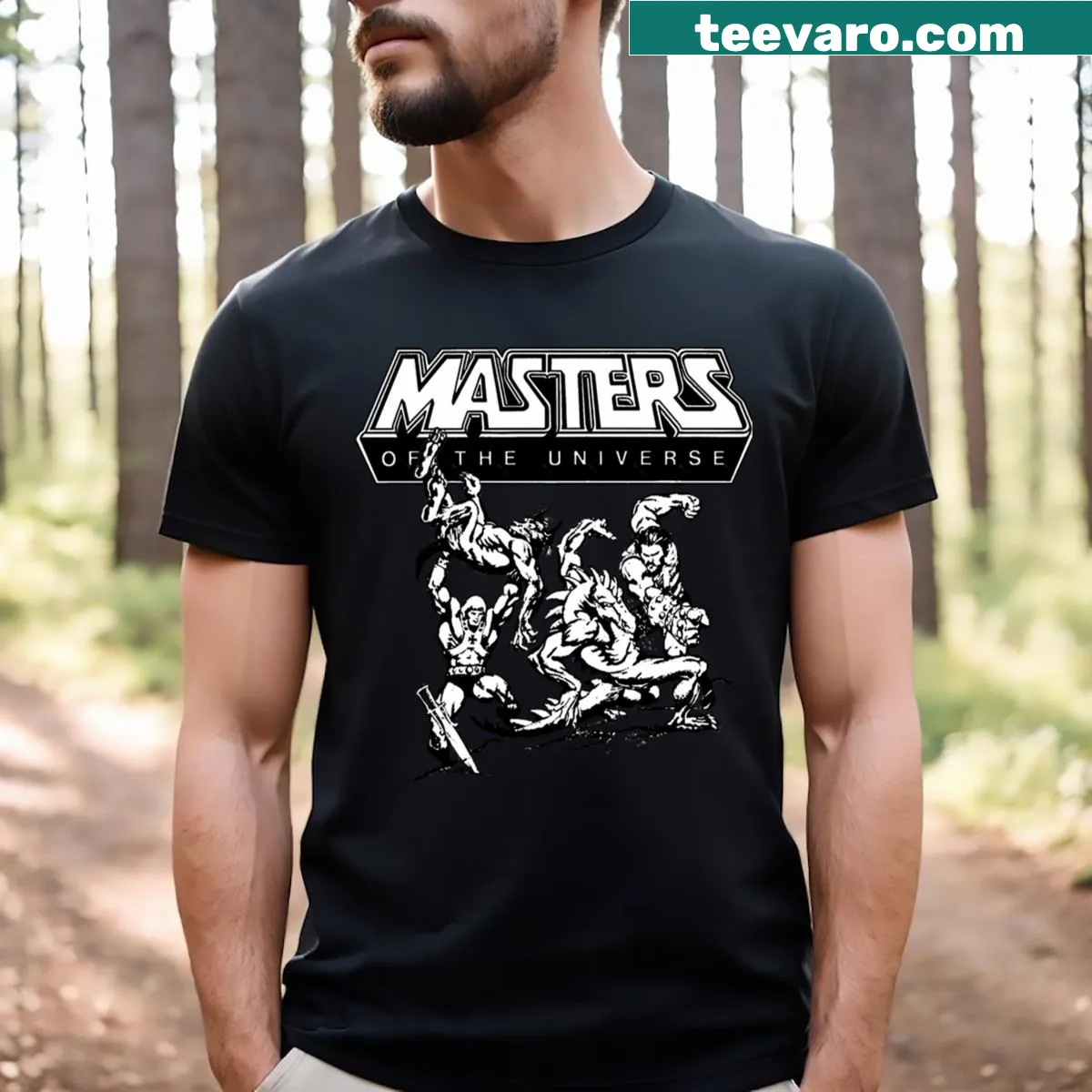 Typography T-shirt featuring seven lessons from Masters of the Universe — on a men's t-shirt