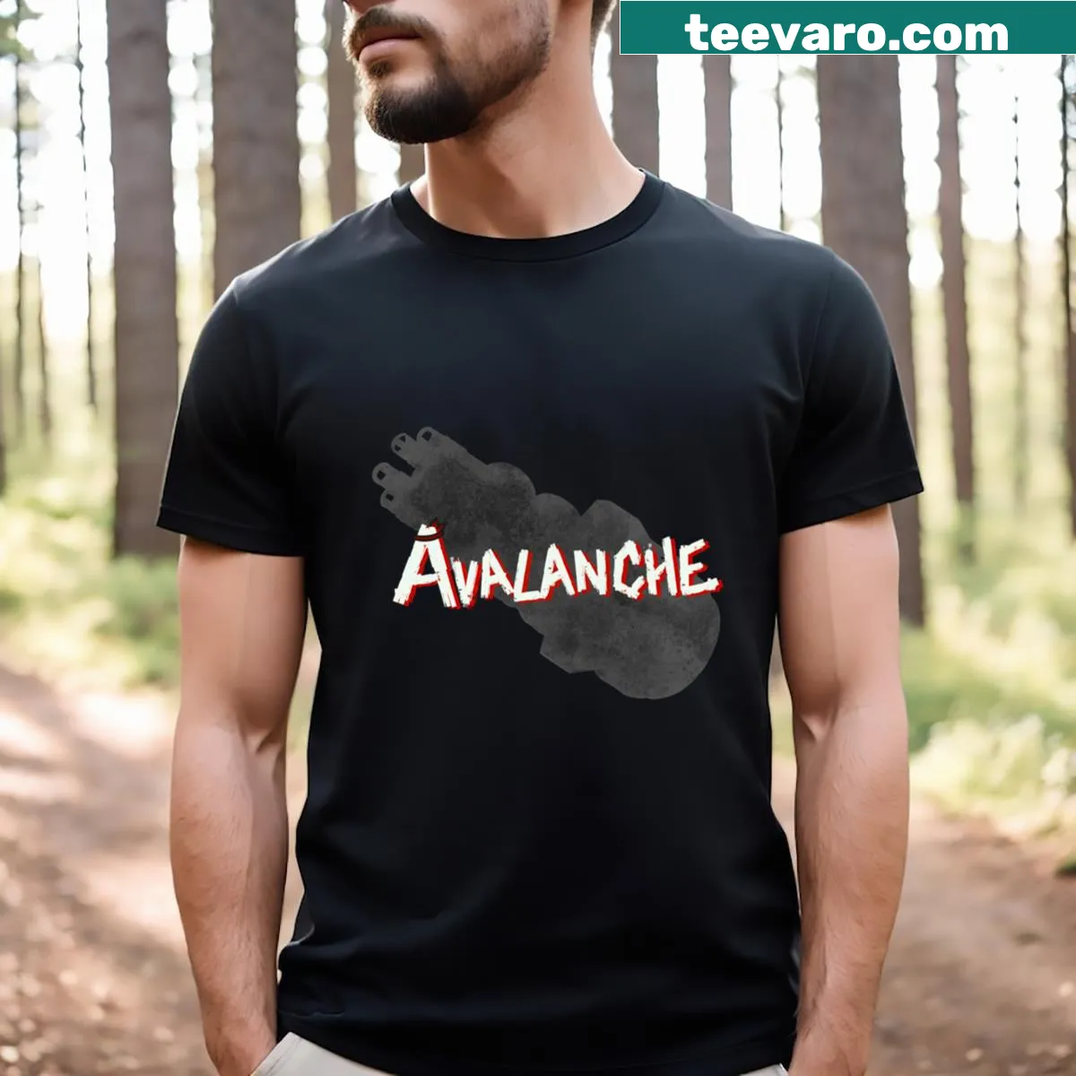 Team Avalanche themed T-shirt with a sporty design — on a men's t-shirt