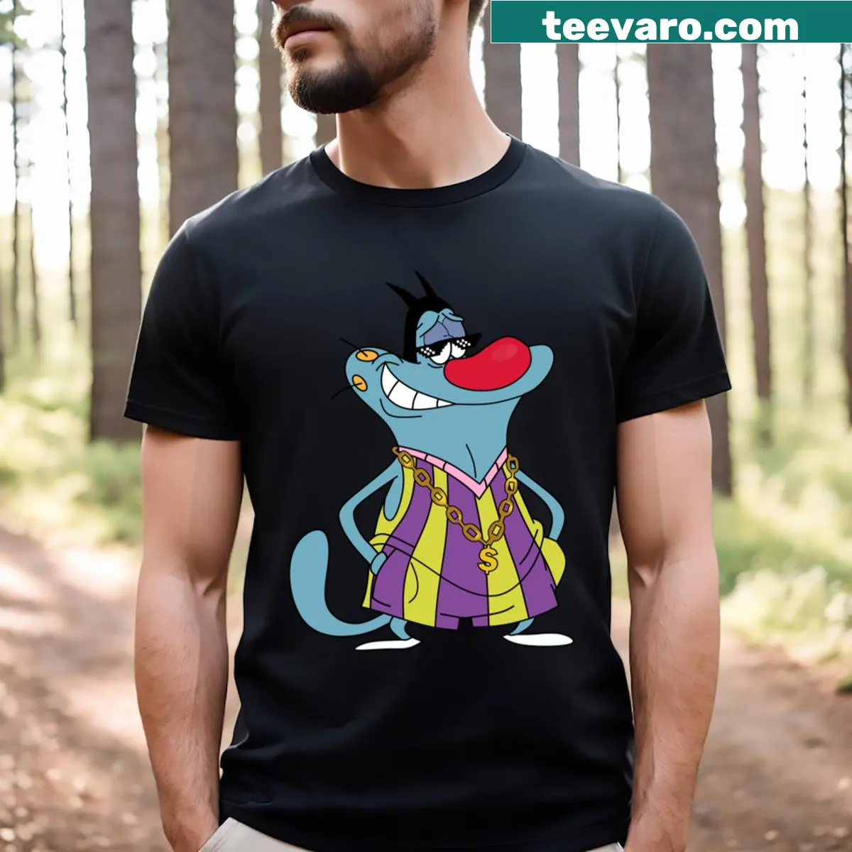 Edgy T-shirt with 'Thug Oggy' design — on a men's t-shirt