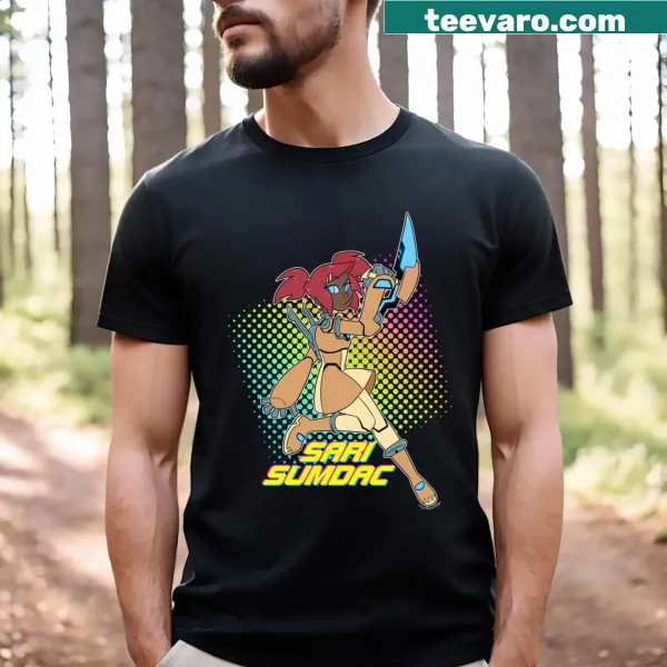 Transformers Animated Sari Sumdac graphic t-shirt featuring dynamic pose