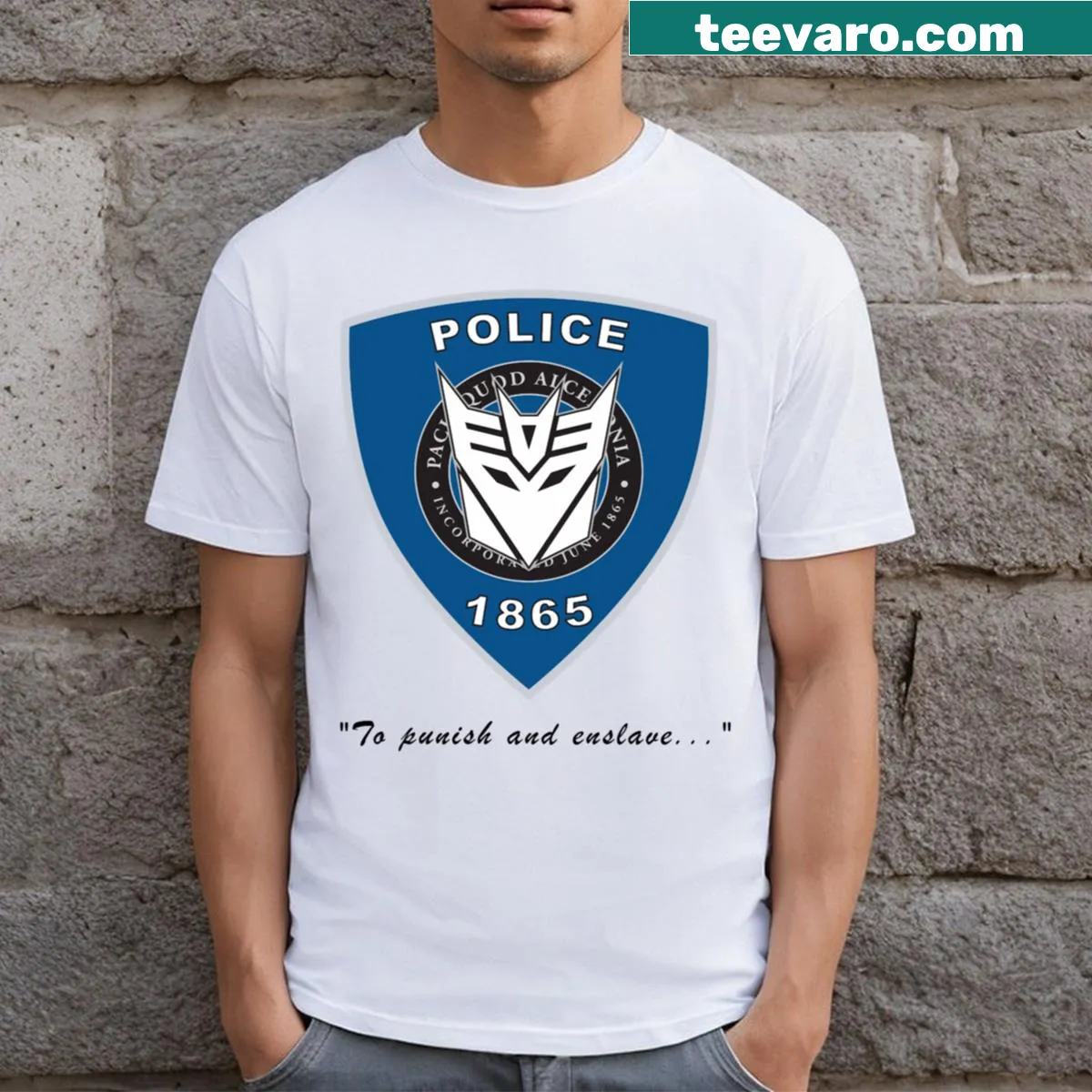 Transformers Font Essential T-shirt featuring iconic typography — on a men's t-shirt