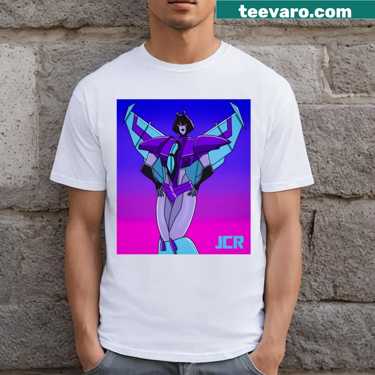 Transformers t-shirt featuring Slipstream character — on a men's t-shirt