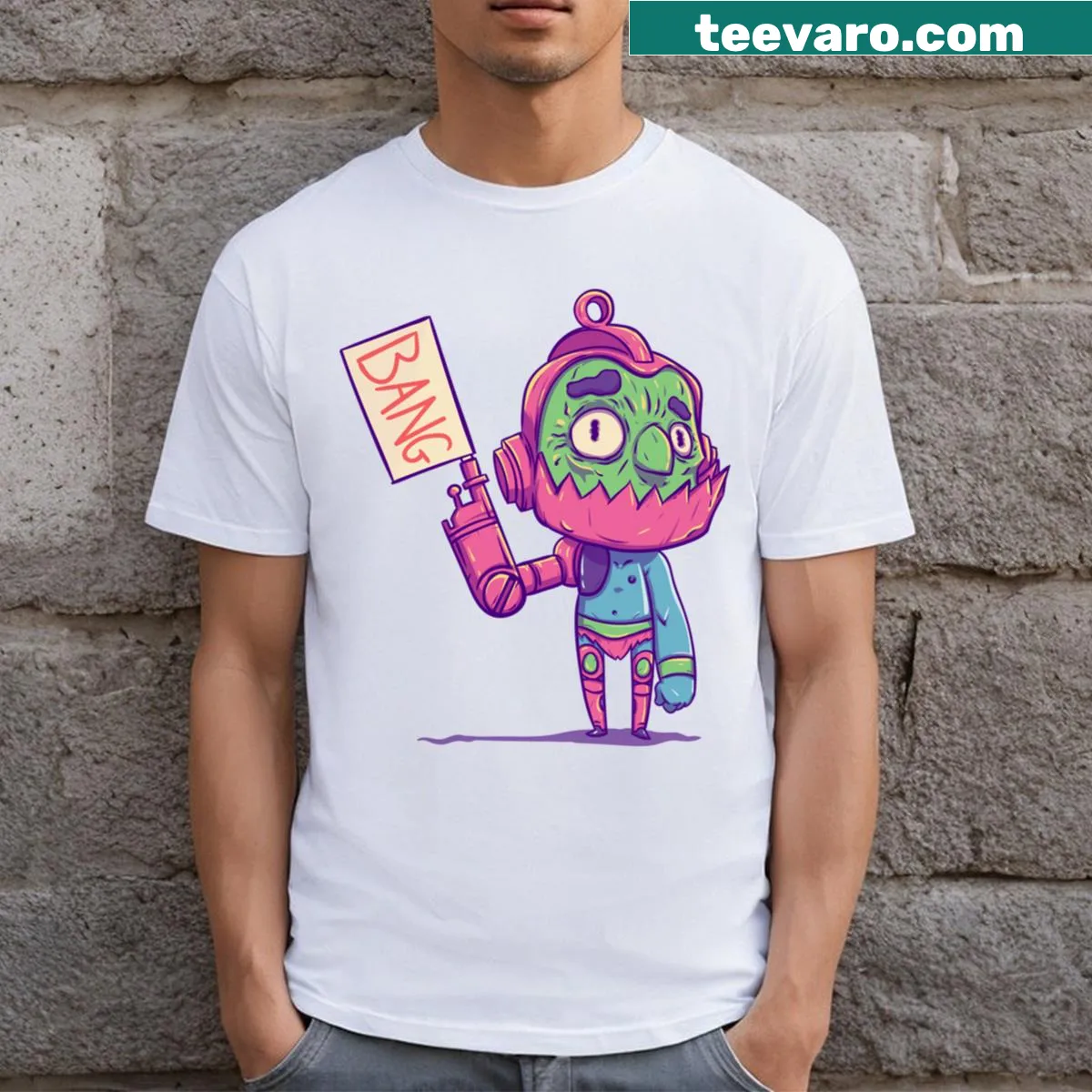 Illustration of Trapjaw from Masters of the Universe on a T-shirt — on a men's t-shirt