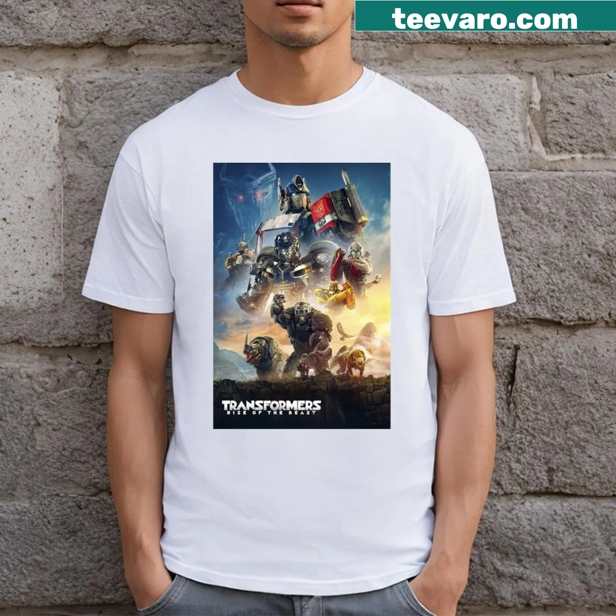 T-shirt with bold text 'Unleash The Power Of The New Generation'. — on a men's t-shirt