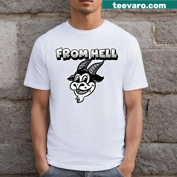 Vintage cartoon Baphomet logo T-shirt with playful design