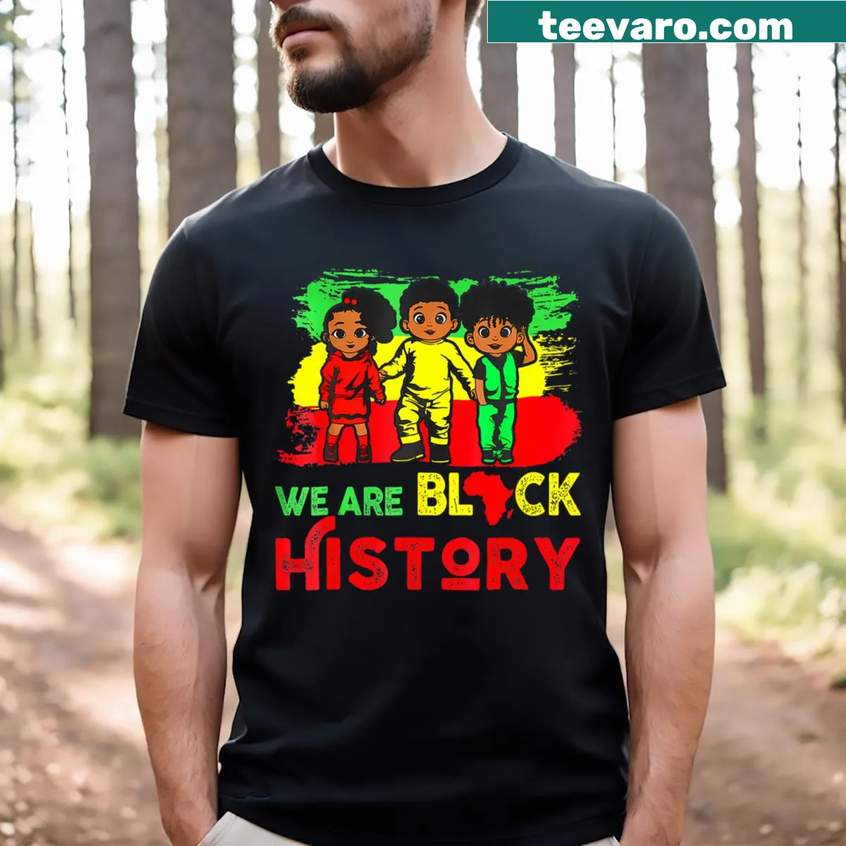 Inspirational Black History Month t-shirt for kids with powerful message — on a men's t-shirt