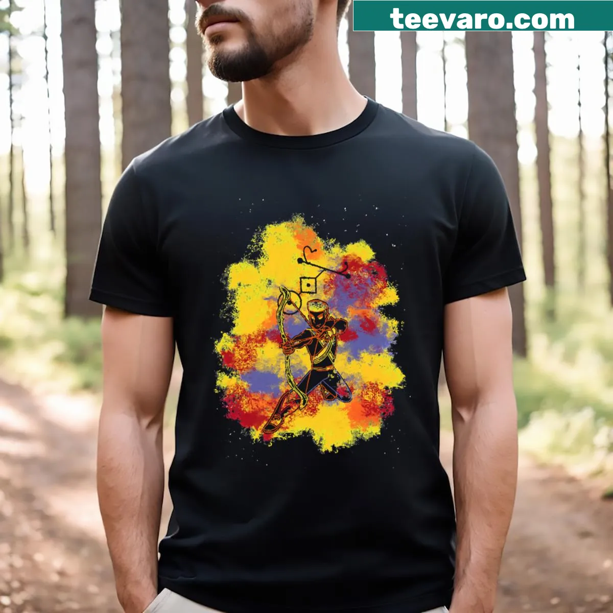 Text t-shirt promoting the Masters of the Universe franchise — on a men's t-shirt