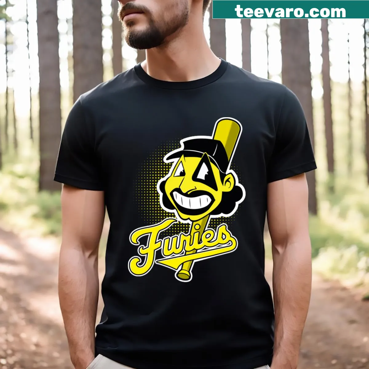 Illustration inspired by Baseball Furies on a T-shirt — on a men's t-shirt