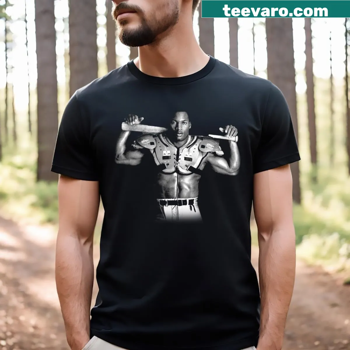 Graphic honoring Bo Jackson on a T-shirt — on a men's t-shirt