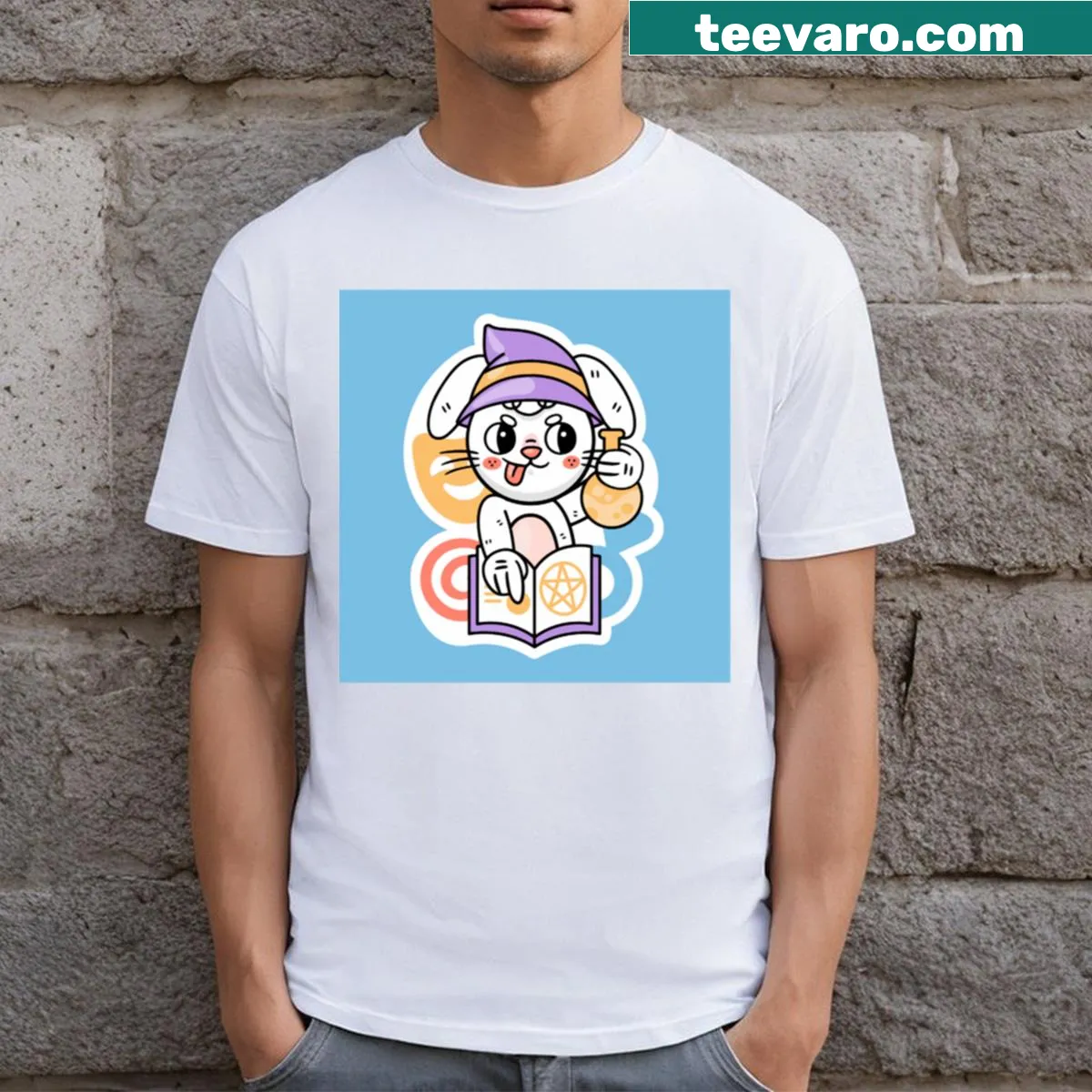 Cute Cartoon Essential T-shirt featuring a playful graphic — on a men's t-shirt