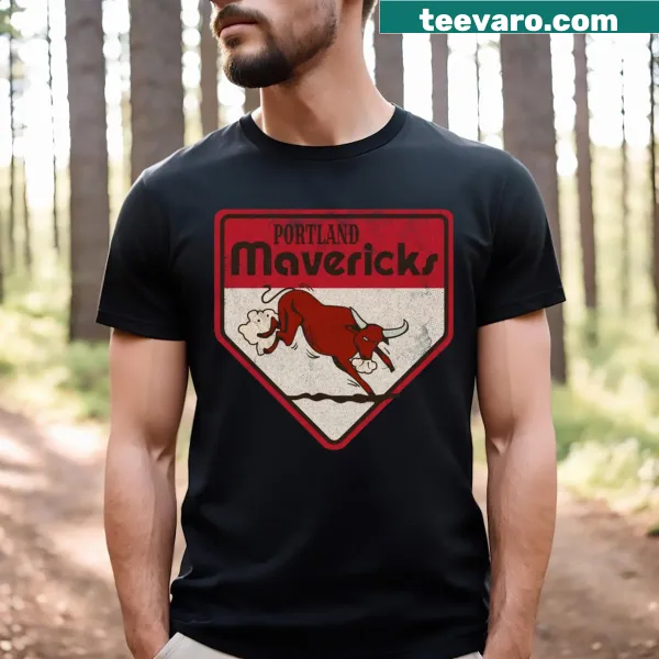 Vintage-style T-shirt honoring the Portland Mavericks Baseball team