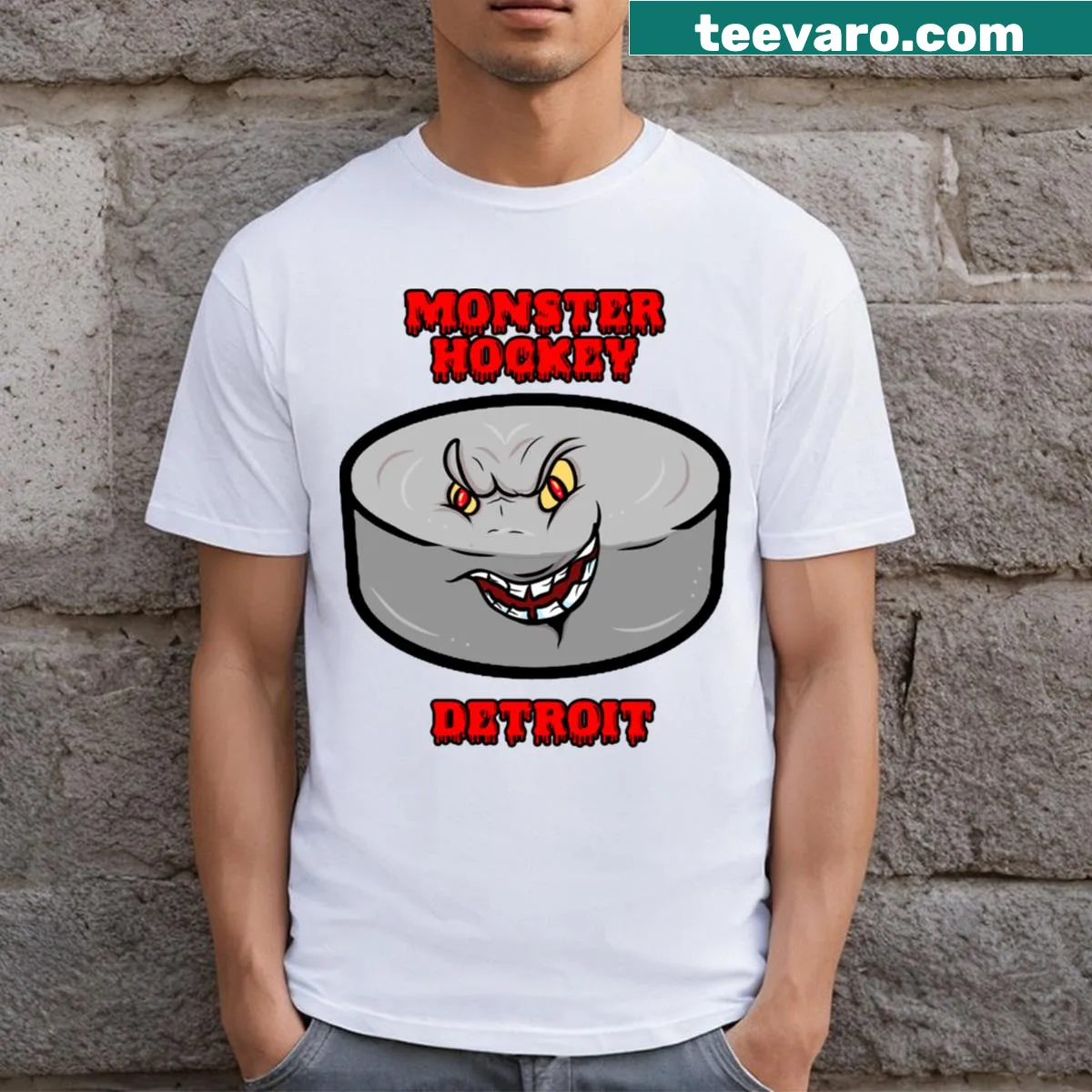 Detroit Red Wings T-shirt featuring the team's logo — on a men's t-shirt