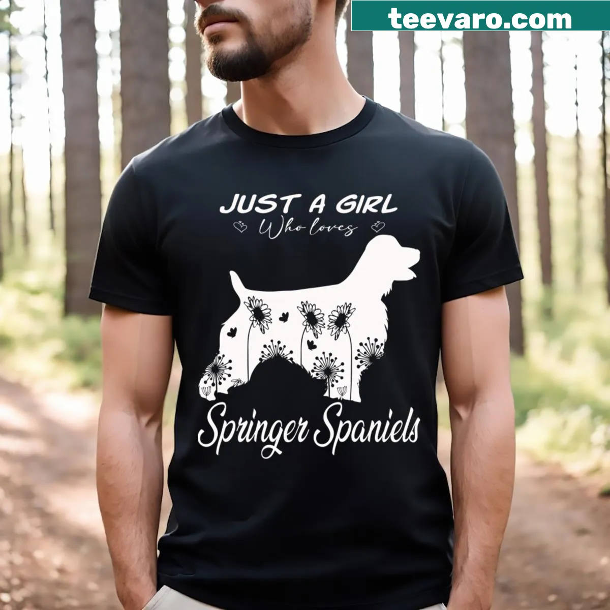 Proudly designed shirt for dog lovers featuring English Springer Spaniels. — on a men's t-shirt