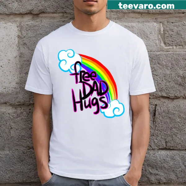 Free Dad Hugs T-shirt featuring friendly typography design
