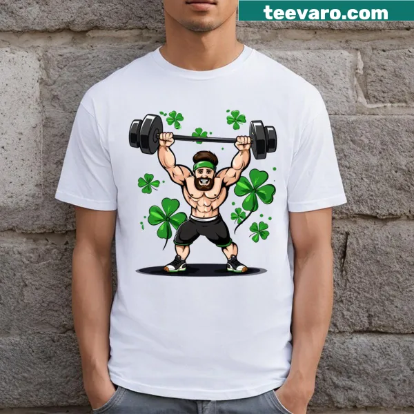 St. Patrick's Day fitness-themed graphic T-shirt