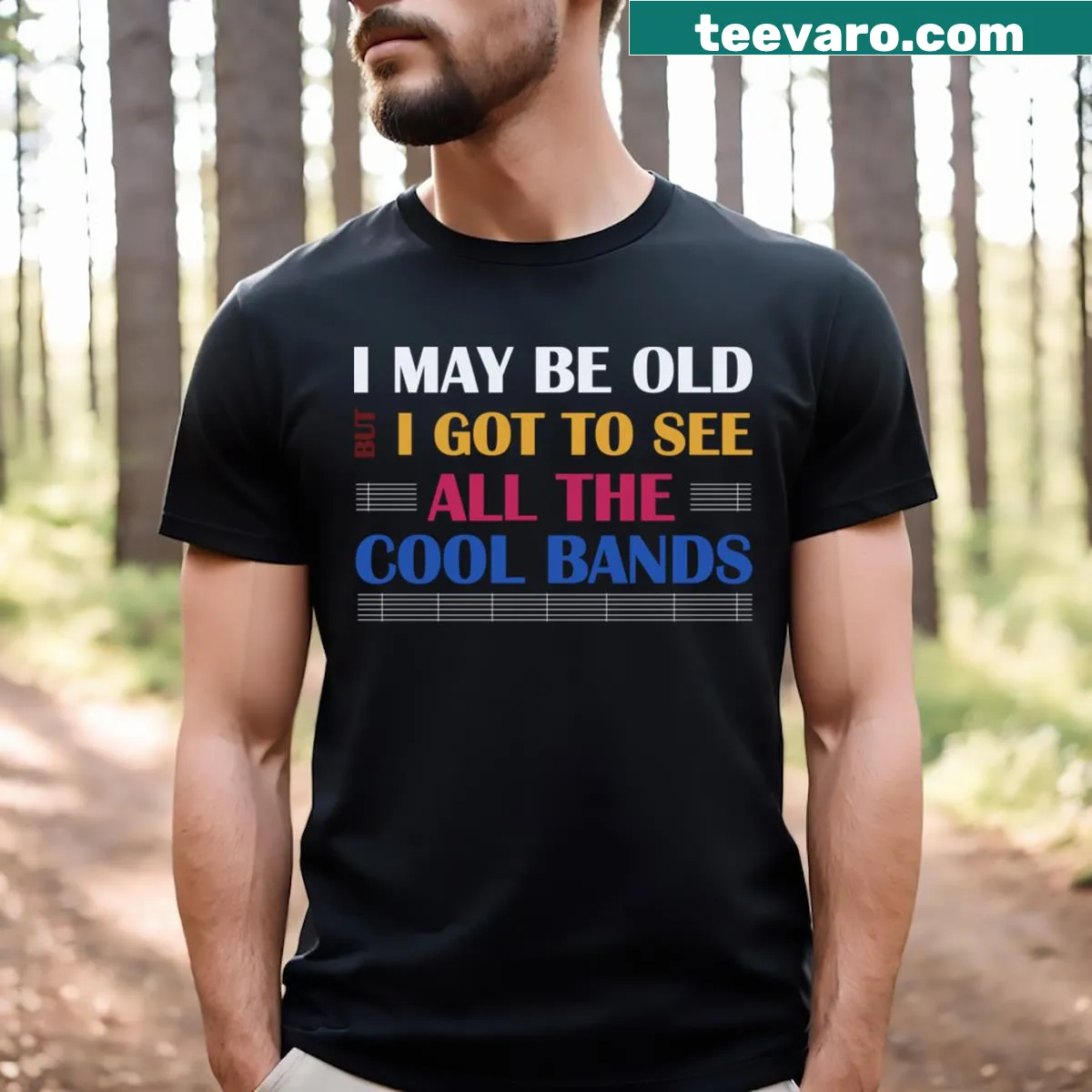 Nostalgic t-shirt with humorous text about age — on a men's t-shirt
