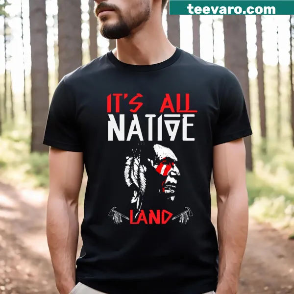 Typography t-shirt featuring the phrase about Native land