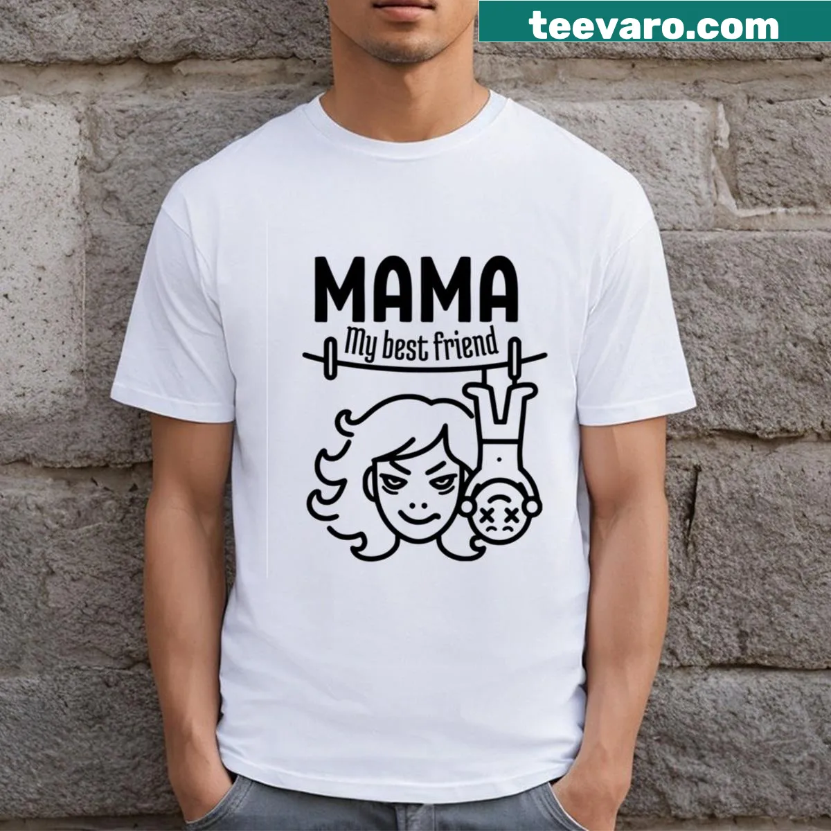 Heartfelt Mother Day design in playful typography on T-shirt. — on a men's t-shirt